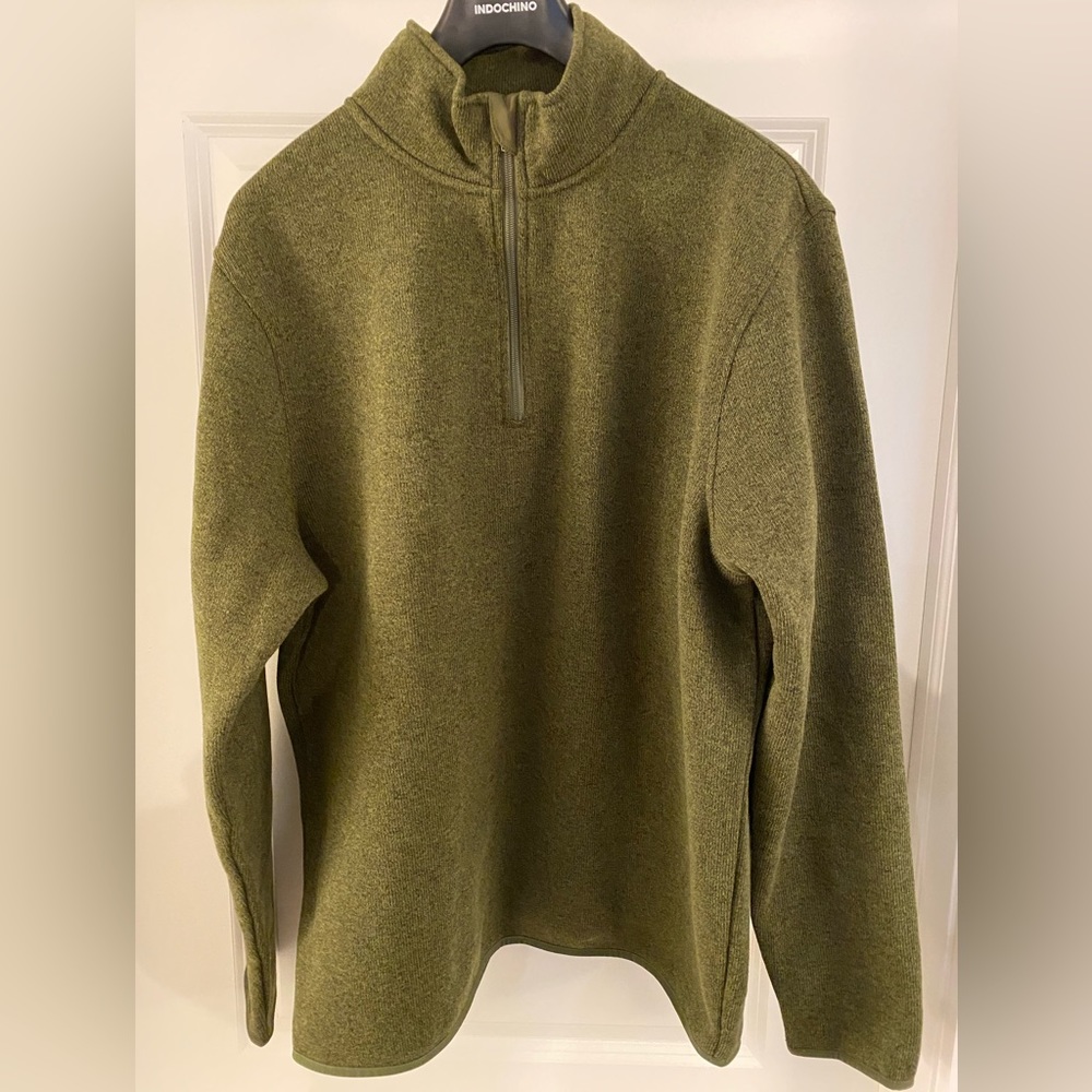 J. Crew Men’s Olive Green Authentic Fleece Sweater